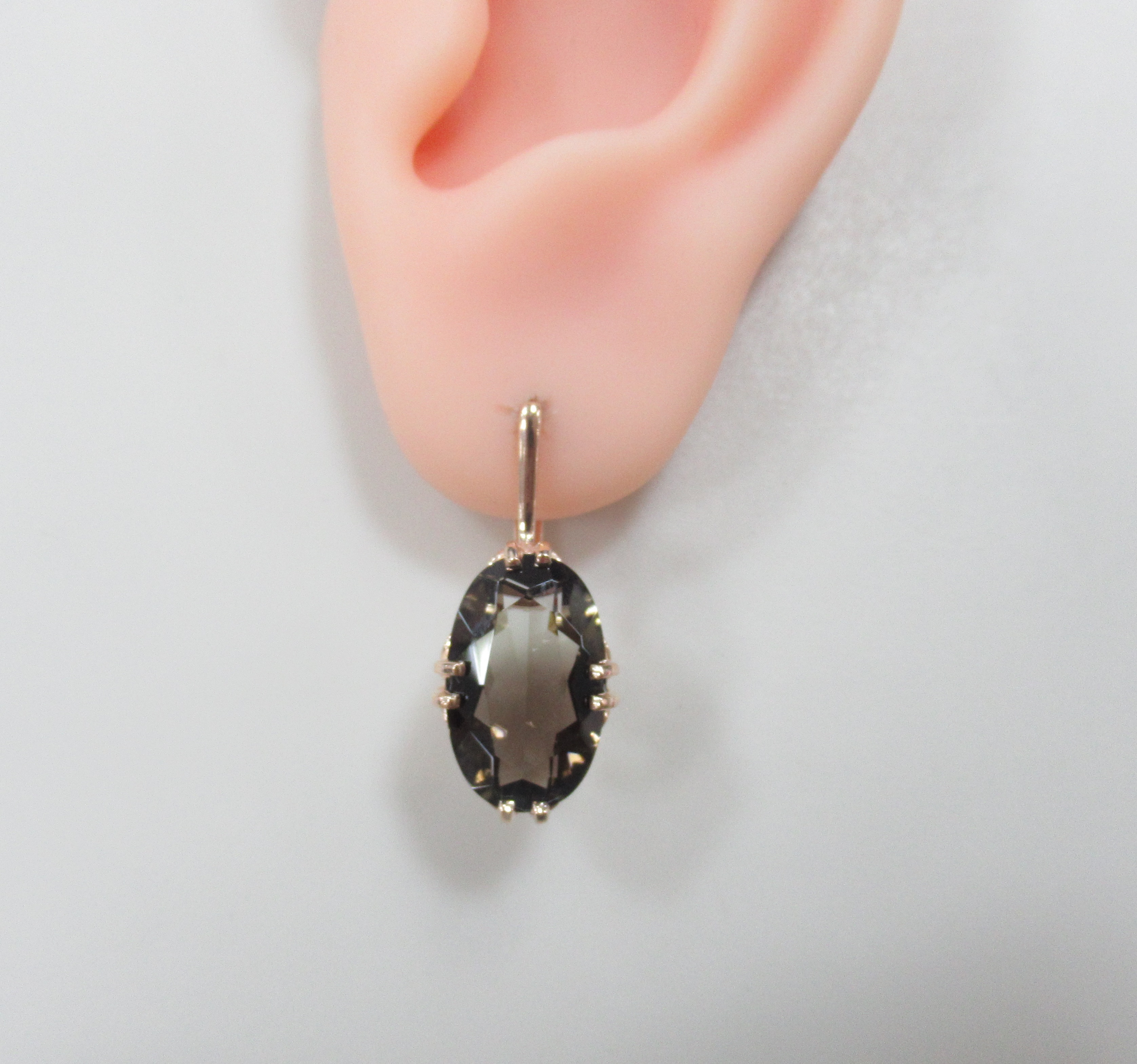 Серебряные серьги с раухцитринами